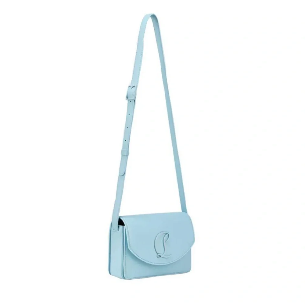 Christian Louboutin Loubi54 Small Leather Crossbody Bag Mint / Light Blue Color - Picture 14 of 15